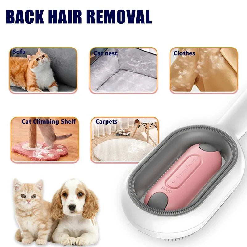 Multifunctional Cat Grooming Brush with double-sided design and skin-friendly comb teeth