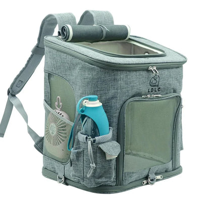 Melange Backpack Cat Carrier with durable nylon construction and stylish design for secure and comfortable pet travel