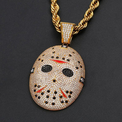 Stylish chainsaw-inspired pendant necklace made of premium copper and stainless steel