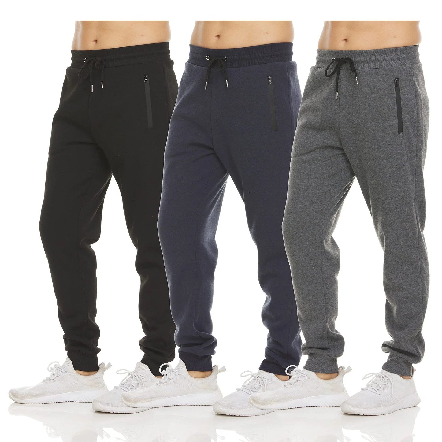Men's sports casual zipper ankle trousers in various colors for running, fitness, and other active pursuits