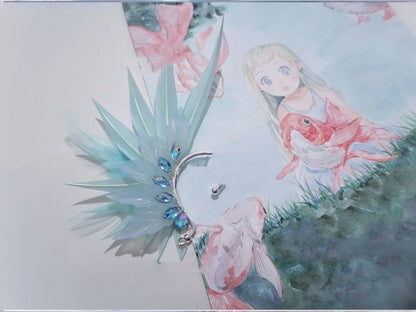 Elegant feather earrings with delicate angel wing design in various color options