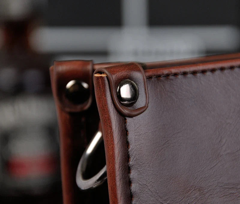 Stylish Men's Shoulder Messenger Bag with Korean-inspired Design, Crafted from Durable PU Leather