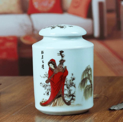 Elegant Asian-inspired handcrafted ceramic tea canisters in various colors, designed to preserve tea freshness and enhance your tea ritual