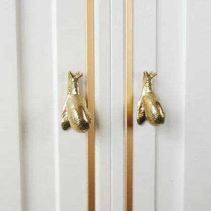 Elegant European-style retro brass snail cabinet door handles with a vintage-inspired design