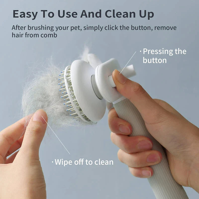 Dual Head Electric Pet Brush with Negative Ion Technology for Effortless, Comfortable Grooming