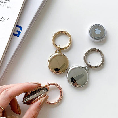 Stylish electroplated soft silicone TPU Airtag keychain cover in multiple colors for added protection and style