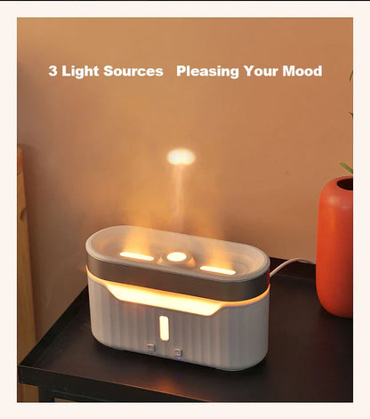 Elegant Jellyfish Flame Humidifier with 3D Lighting Effects, Mist, and Aromatherapy Capabilities