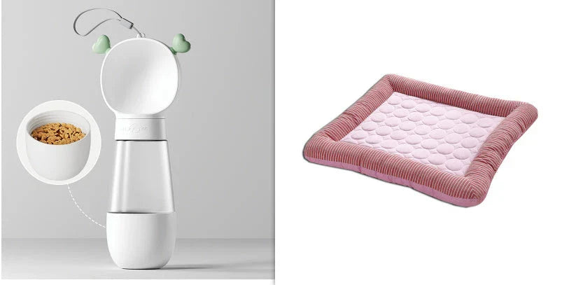 A soft, blue cooling pet bed made of breathable, high-tech fabric to keep dogs and cats cool and comfortable.