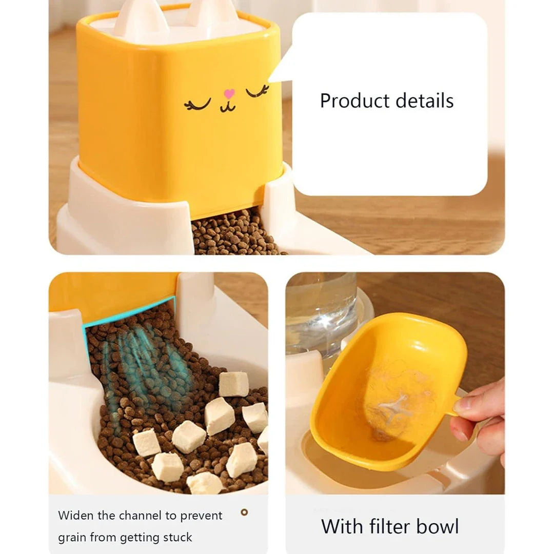 Automatic Pet Water Feeder and Food Container for Cats and Dogs - Hassle-Free Hydration and Nutrition