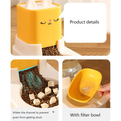 Automatic Pet Water Feeder and Food Container for Cats and Dogs - Hassle-Free Hydration and Nutrition