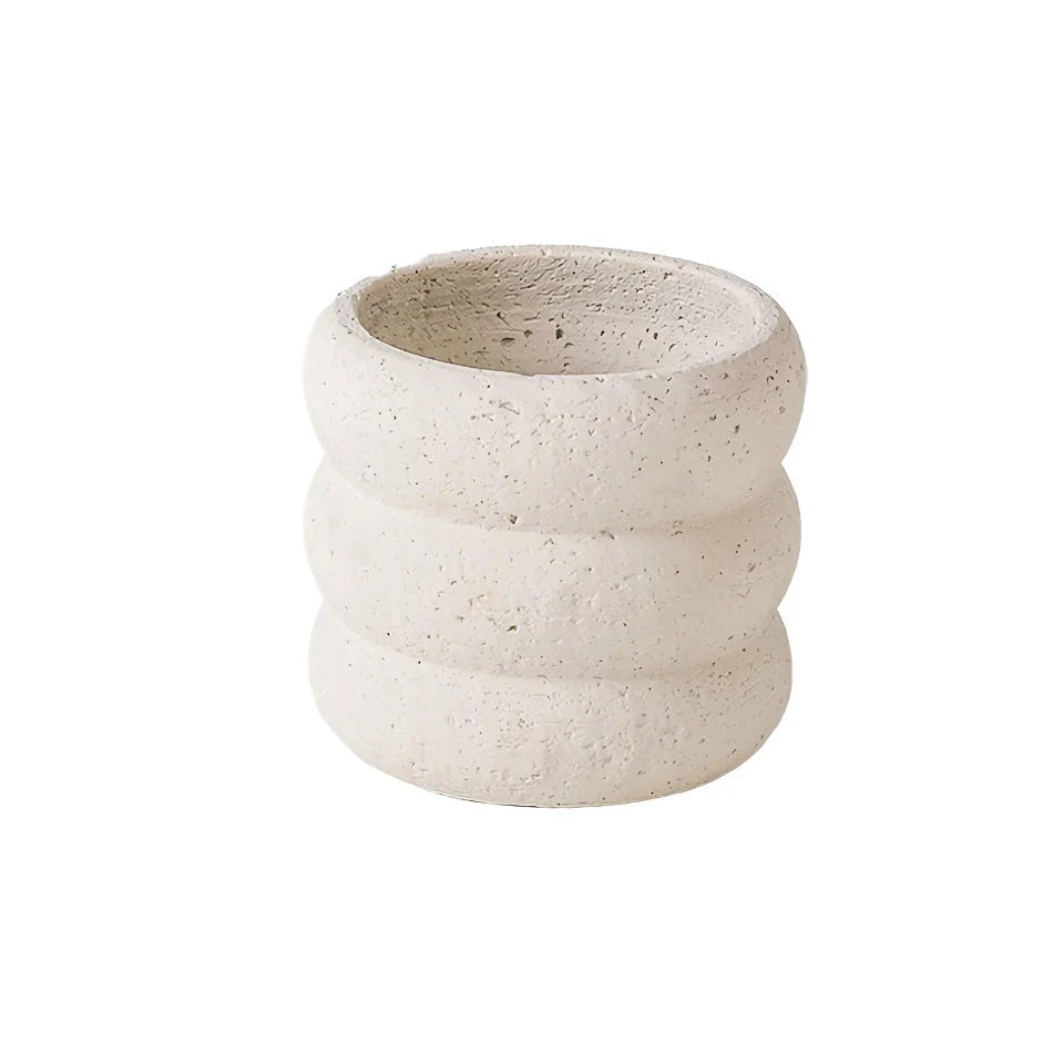 Modern minimalist cement flower pot with Nordic-inspired design, available in small and medium sizes for indoor and outdoor use