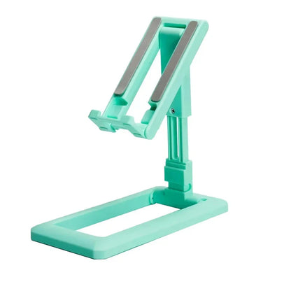 Adjustable and foldable phone stand made of durable aluminum alloy and silicone pads for hands-free convenience