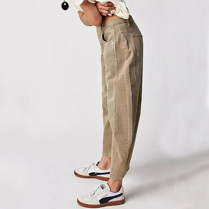 Trendha wide-leg summer pants in light blue, white, and black colors with a relaxed, stylish design