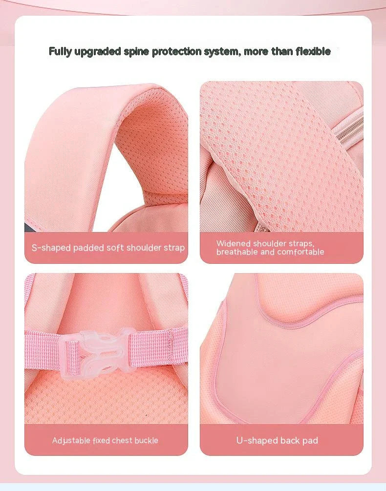 Large capacity cartoon-style backpack for children, featuring a spacious interior, durable nylon construction, and a waterproof, breathable design.