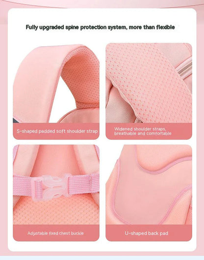 Large capacity cartoon-style backpack for children, featuring a spacious interior, durable nylon construction, and a waterproof, breathable design.