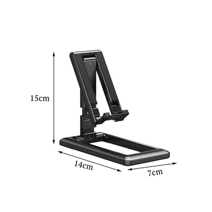 Adjustable and foldable phone stand made of durable aluminum alloy and silicone pads for hands-free convenience