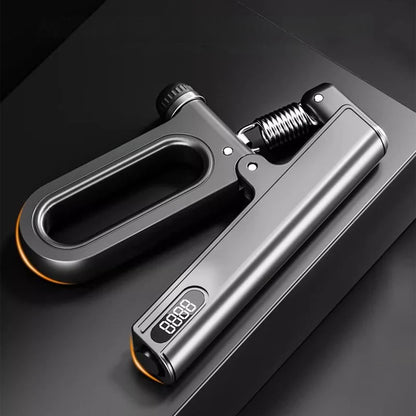 Adjustable electronic hand grip strengthener with digital counter, designed for fitness arm, wrist, and finger training