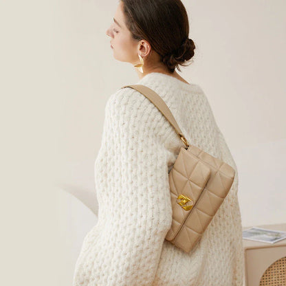 Trendha Premium Genuine Leather Crossbody Bag in White - Versatile, Durable, and Stylish Accessory for Modern Women
