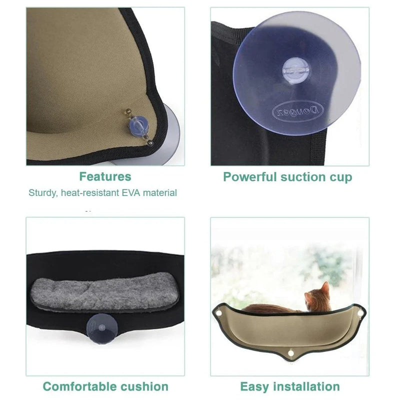 Hhomeenjoy Cozy Cat Window Hammock Bed for Birdwatching