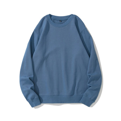 Cozy heavyweight round neck sweater in soft terry fabric, available in multiple colors