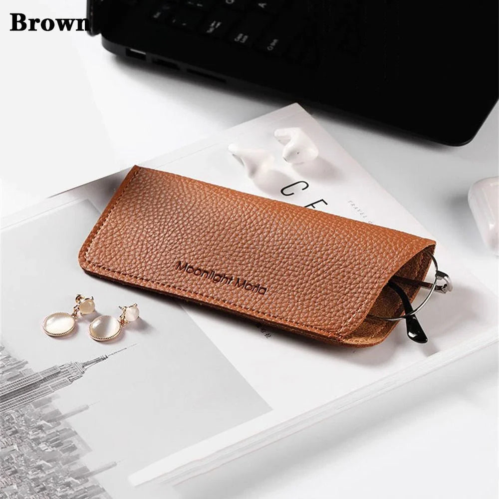 Stylish portable eyewear case in various colors, made of high-quality PU leather to protect glasses and sunglasses