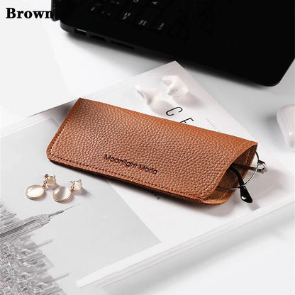 Stylish portable eyewear case in various colors, made of high-quality PU leather to protect glasses and sunglasses