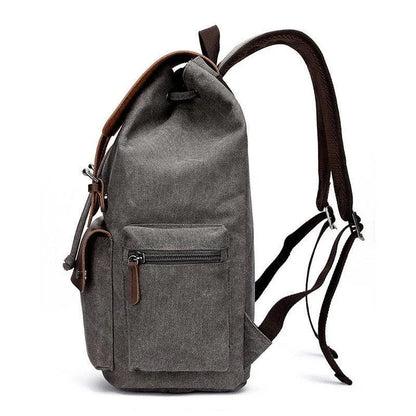 Durable canvas backpack with spacious 20-35L capacity, convenient draw-string closure, and unisex design for everyday use