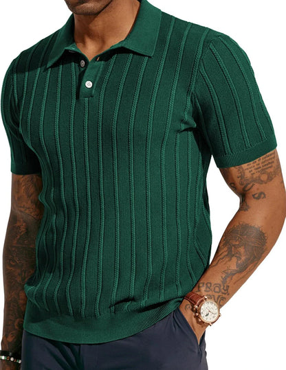Stylish short sleeve v-neck polo shirt in a variety of classic colors, perfect for summer wear