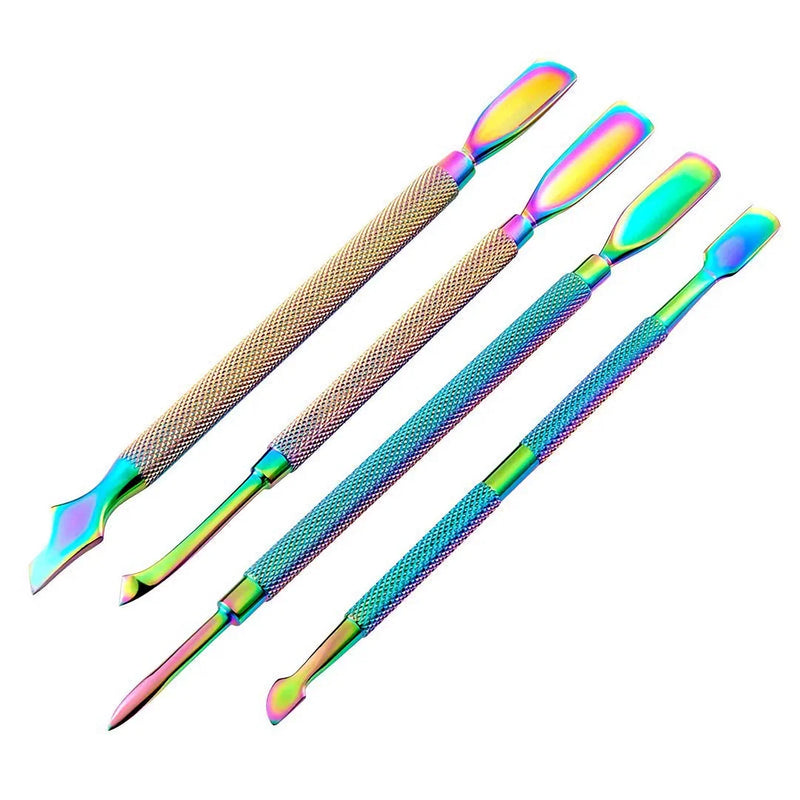 Hhomeenjoy Premium Chameleon Rainbow Cuticle Pusher - Salon-Quality Nail Care at Home