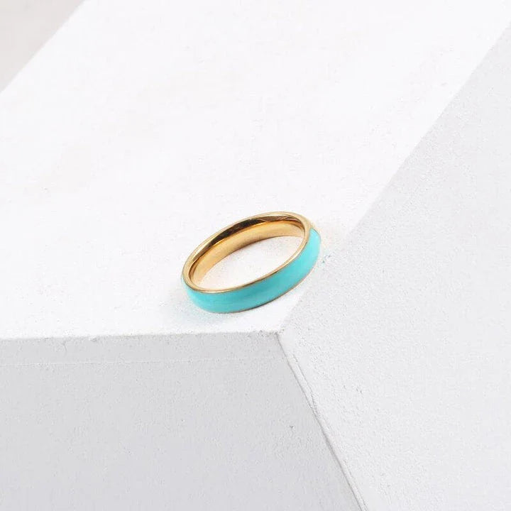 Premium dark blue titanium steel ring with a sleek, modern design for stylish American men