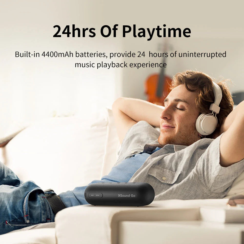 Premium Portable Bluetooth Speaker with 24-Hour Playtime, Waterproof Design, and Enhanced Bass