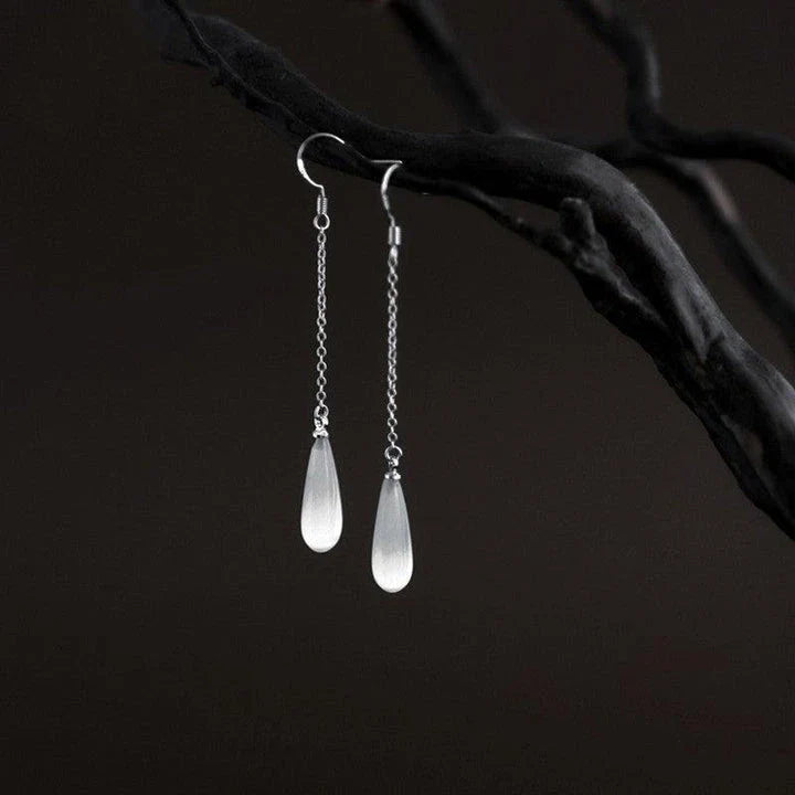 925 Sterling Silver Opal Drop Earrings with a sleek and sophisticated design, perfect for adding a touch of elegance to any outfit.