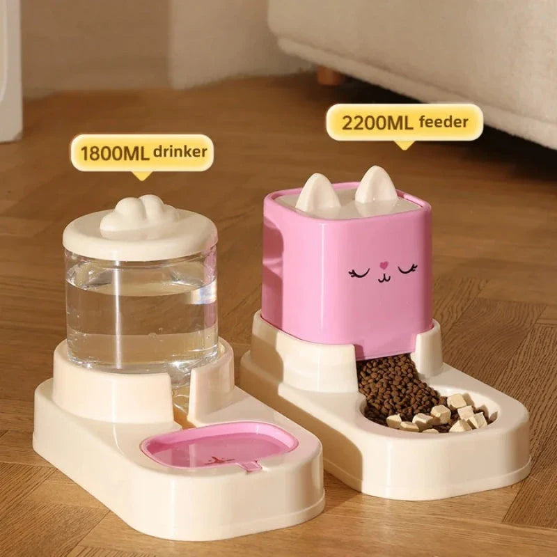 Automatic Pet Water Feeder and Food Container for Cats and Dogs - Hassle-Free Hydration and Nutrition