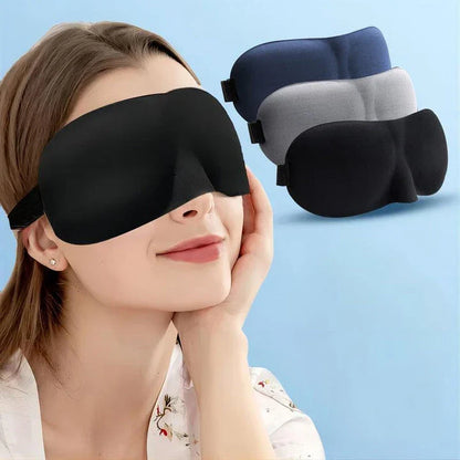 Soft, contoured sleep mask with memory foam construction for comfortable, uninterrupted sleep