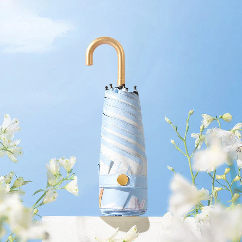 Compact Folding UV Parasol - Lightweight, Waterproof, and UV-Resistant Umbrella for Rain and Sun Protection