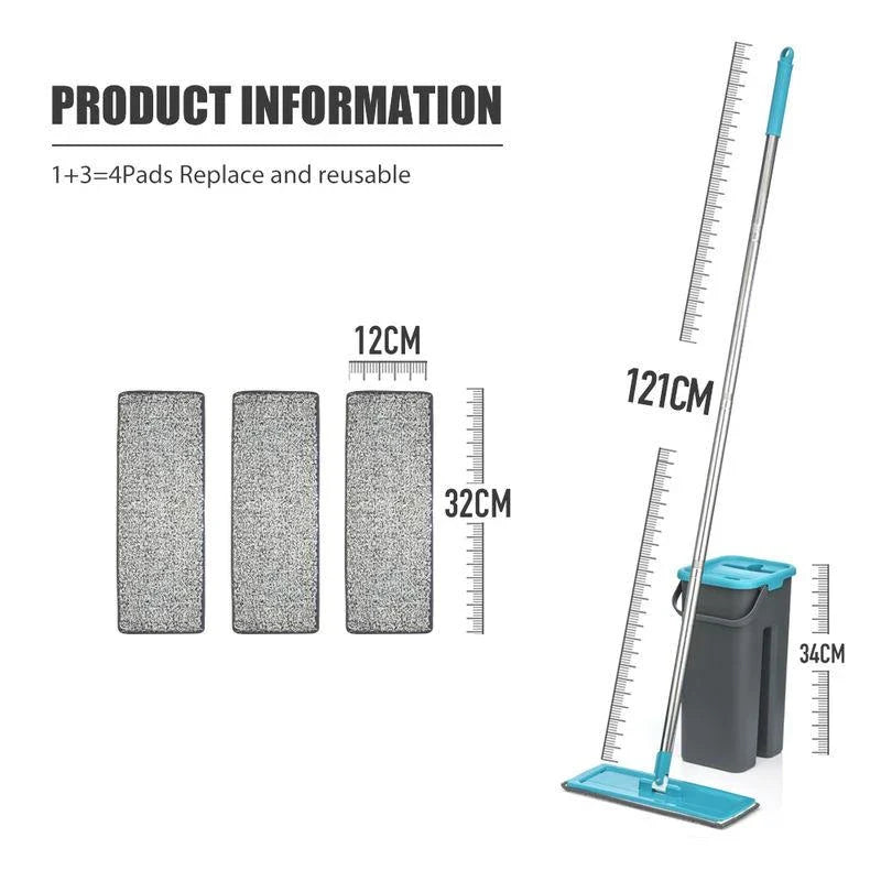 Flat Squeeze Mop with Spin Bucket for easy and efficient floor cleaning