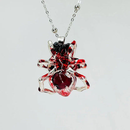 Handcrafted spider web heart pendant necklace with adjustable chain in various styles and colors