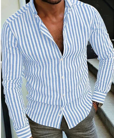 Premium polyester long sleeve shirt with 3D pattern for casual autumn wear