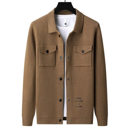 Soft, plush cardigan sweater for men in a variety of colors and sizes, featuring a relaxed bat sleeve design for effortless style and comfort.