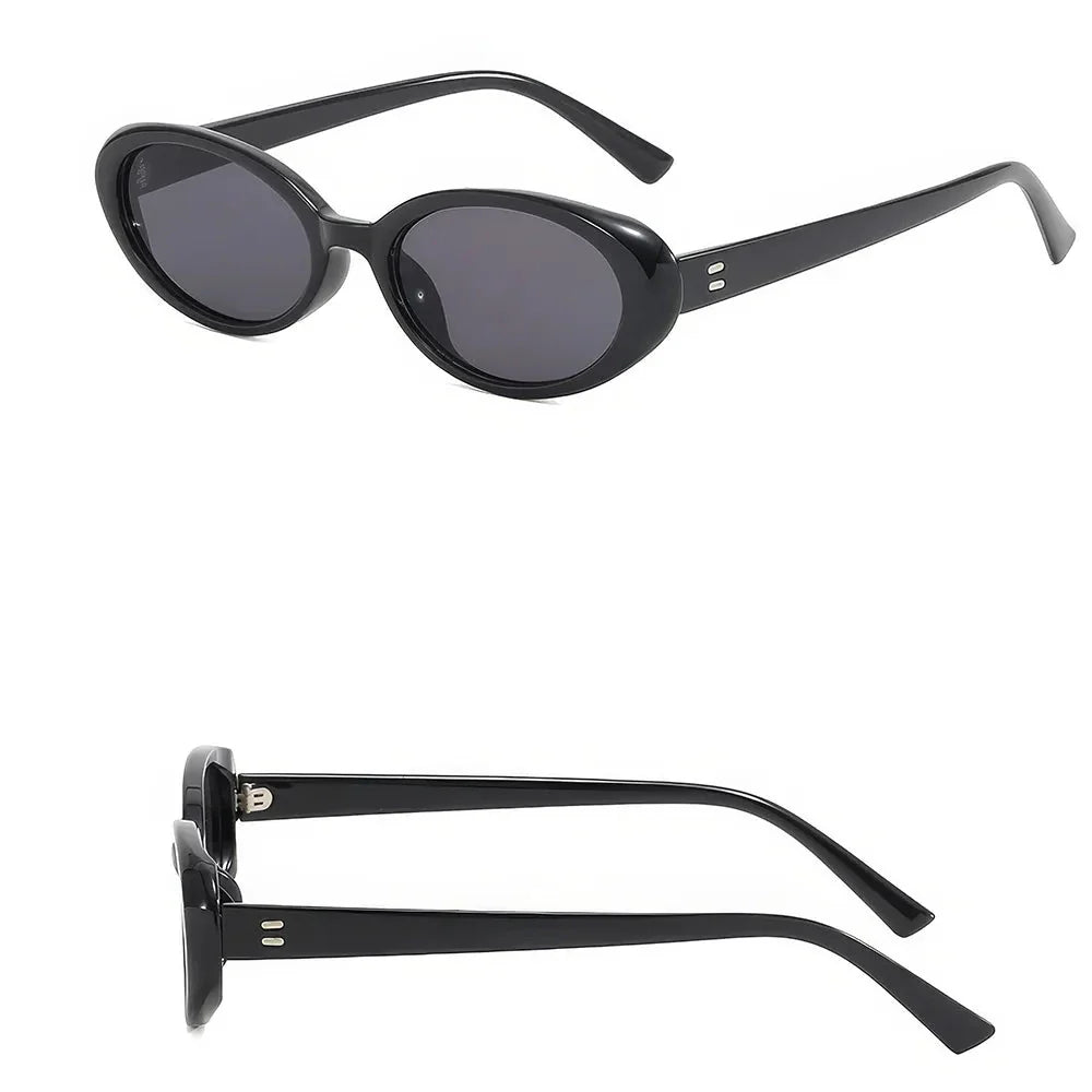 Chic oval sunglasses with white grey acetate frames and polycarbonate lenses, designed for fashionable women to shield their eyes from UV rays in style.