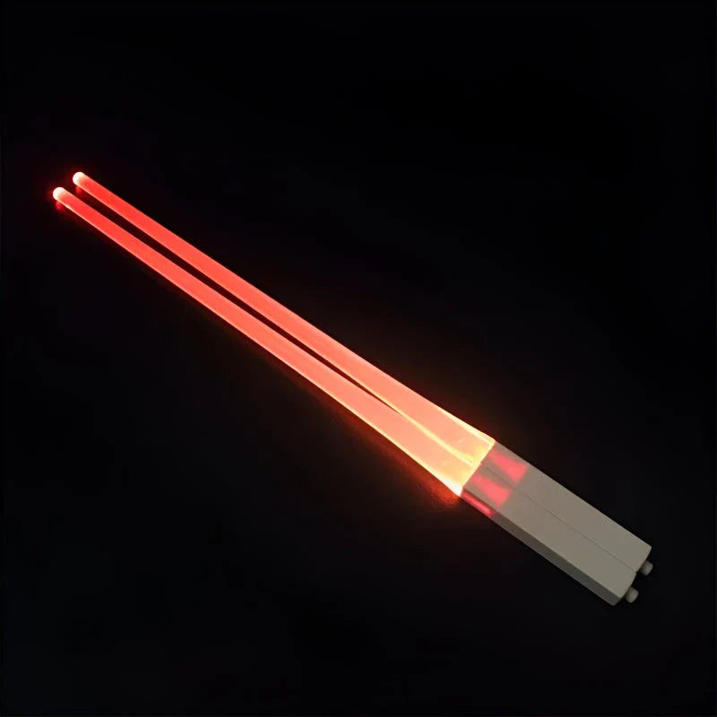 LED Lightsaber Chopsticks with bright blue illumination, perfect for adding a touch of Star Wars-inspired fun to any meal.