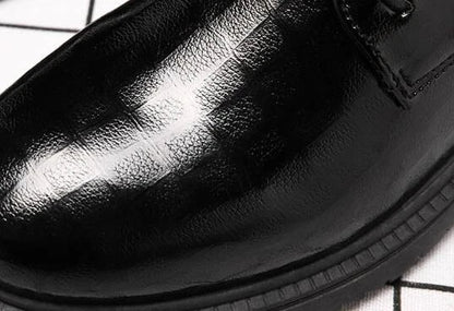 Men's waterproof, breathable, versatile black business casual shoes with durable rubber sole and comfortable PU insole