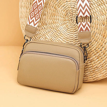Stylish and functional genuine leather crossbody bag for women with interior organization pockets