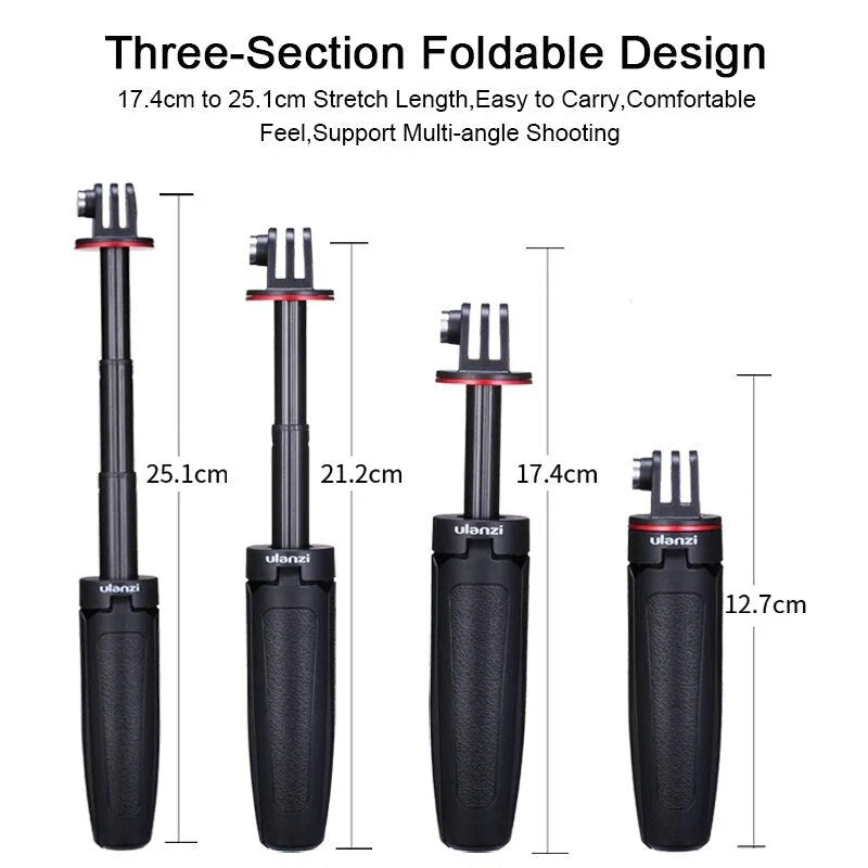 Compact Vlogging Tripod - Portable Extendable Mini Tripod for Action Cameras