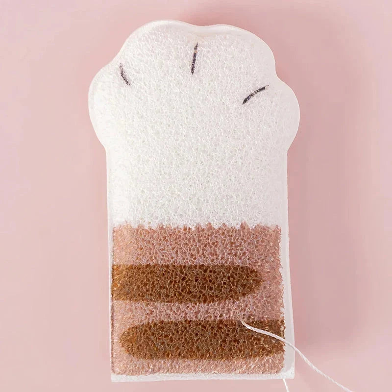 Luxurious Cat Paw Bath Sponge with Unique Honeycomb Design for Deep Cleansing and Gentle Exfoliation