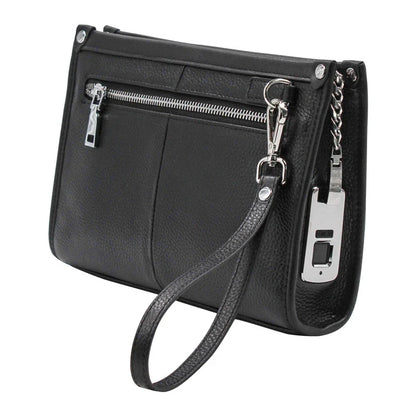 Premium leather business handbag with fingerprint lock, organized interior, and roomy design for modern professionals