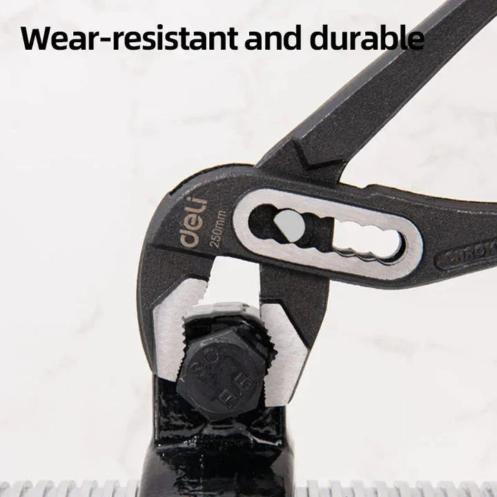 Durable 10-inch adjustable water pump pliers made of chromium-vanadium steel for versatile plumbing and repair tasks