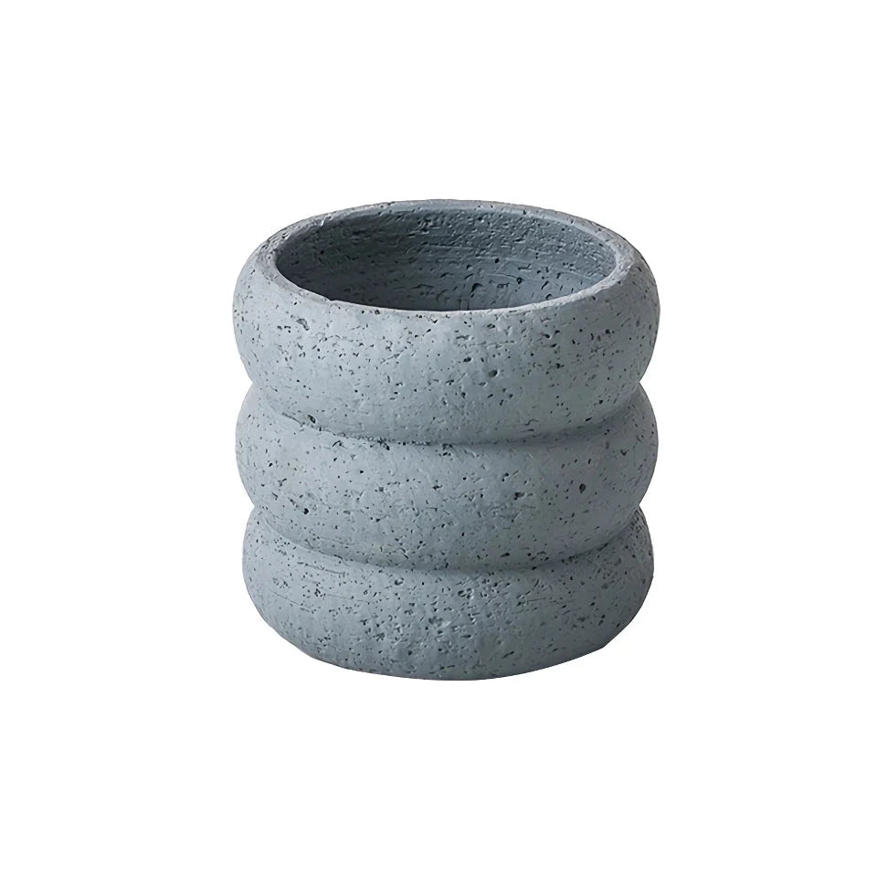 Modern minimalist cement flower pot with Nordic-inspired design, available in small and medium sizes for indoor and outdoor use