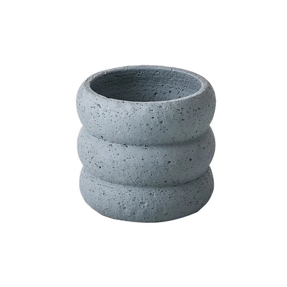 Modern minimalist cement flower pot with Nordic-inspired design, available in small and medium sizes for indoor and outdoor use