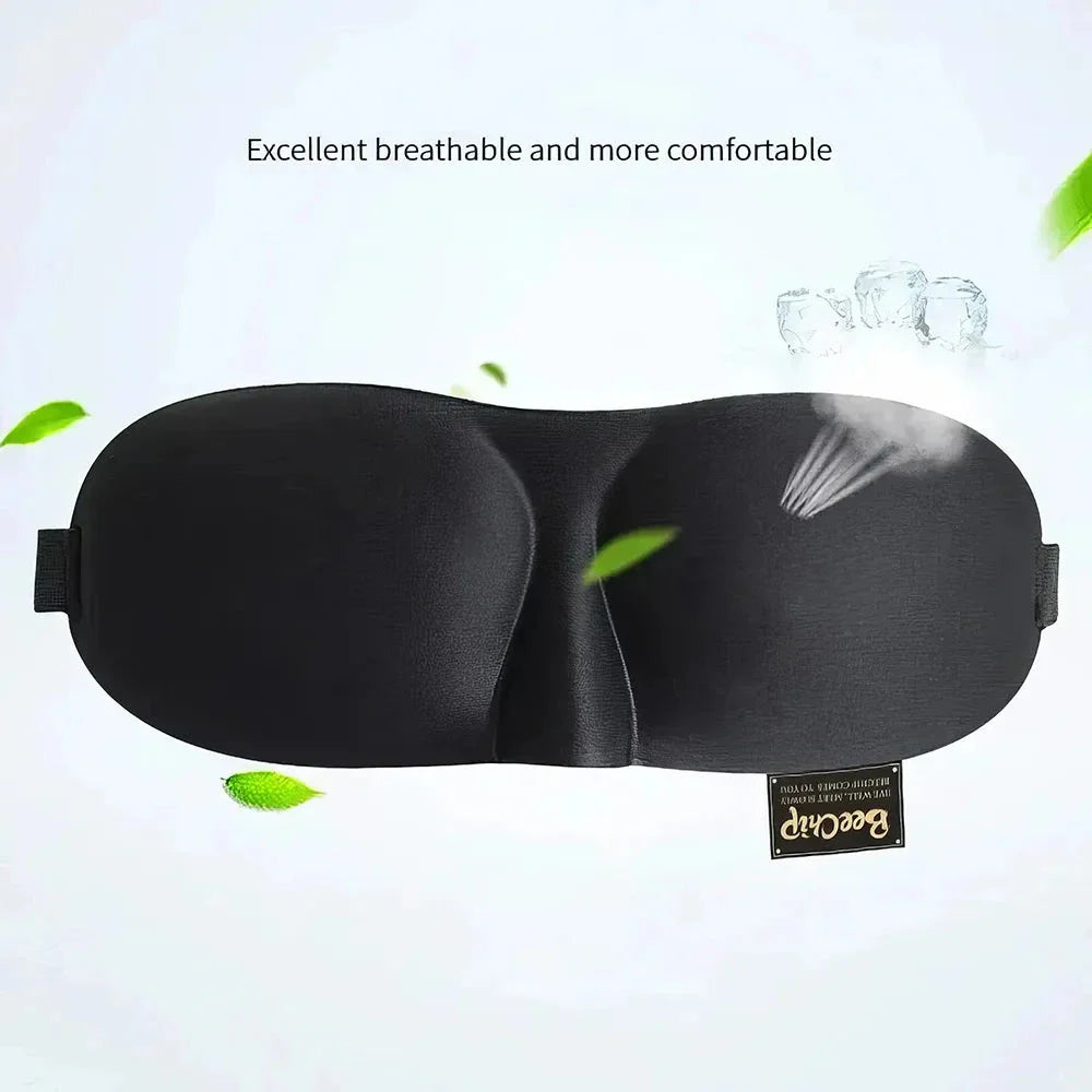 Soft, contoured sleep mask with memory foam construction for comfortable, uninterrupted sleep